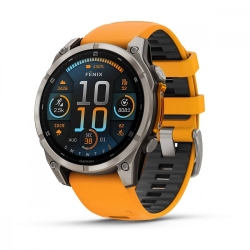Часы Garmin FENIX 8 47mm Amoled Sapphire Titanium with Spark Orange/Grapphite Silicone Band