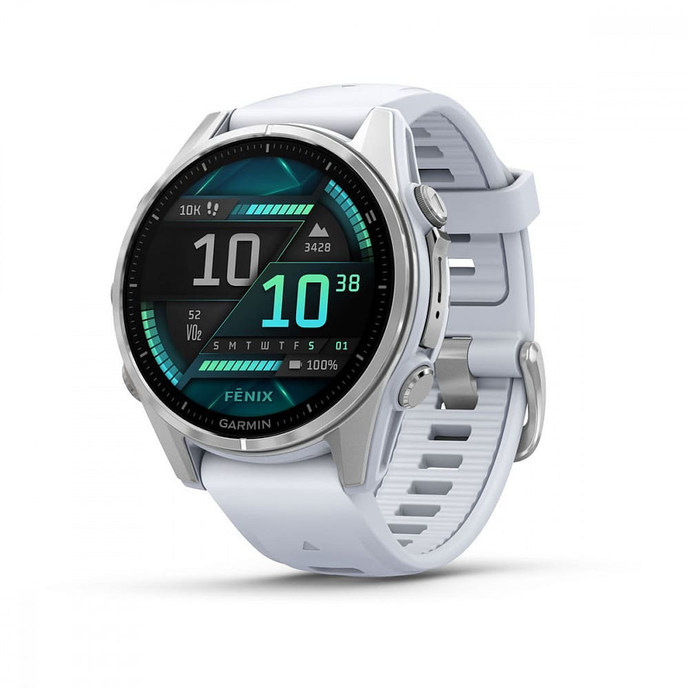 Часы Garmin FENIX 8 43mm Amoled Silver with Whitestone Silicone Band картинка 1