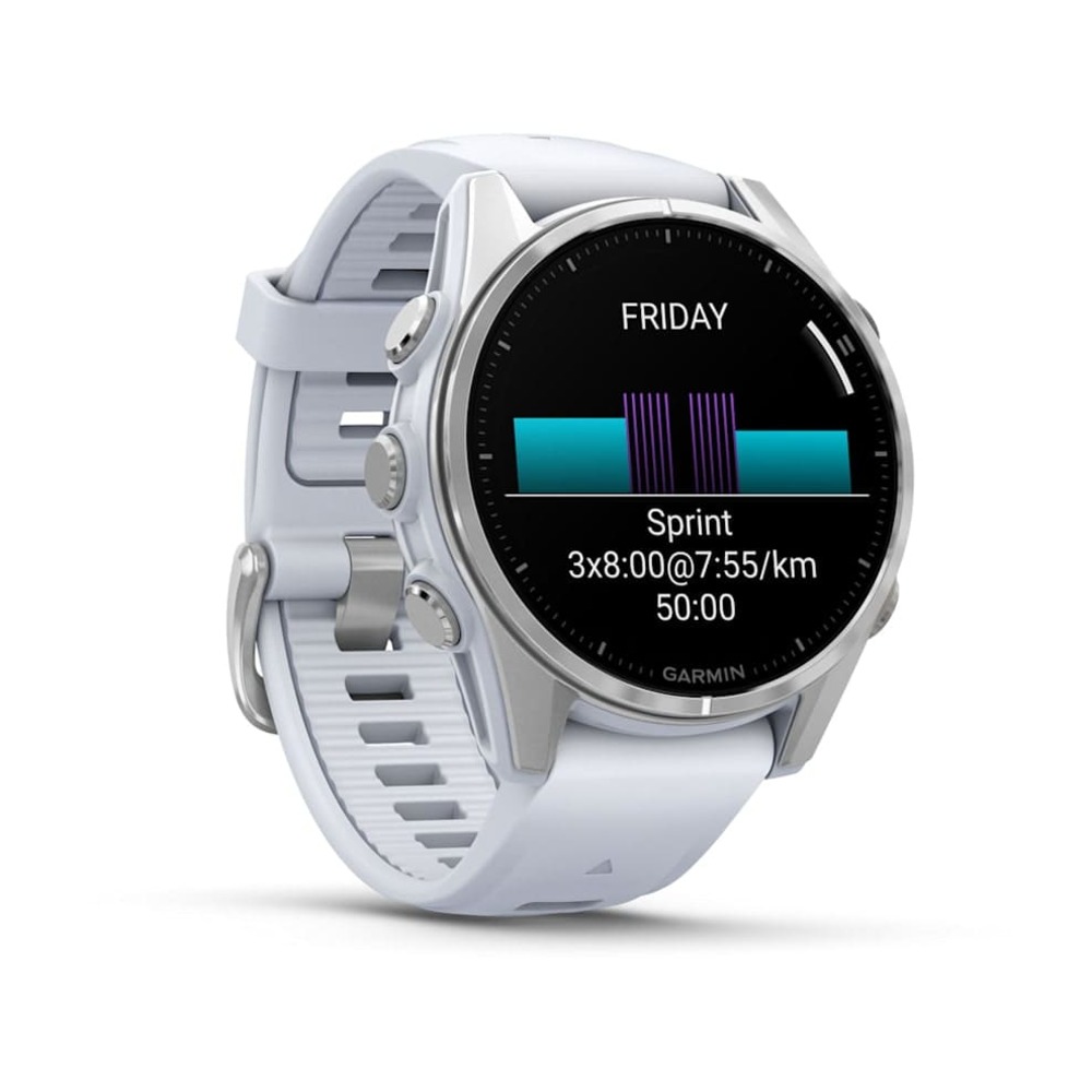 Часы Garmin FENIX 8 43mm Amoled Silver with Whitestone Silicone Band картинка 7