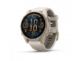 Часы Garmin FENIX 8 43mm Amoled Sapphire Soft Gold Stainless Steel Fog Gray Leather Band+Fog Gray/Dark Sandstone слайд 1