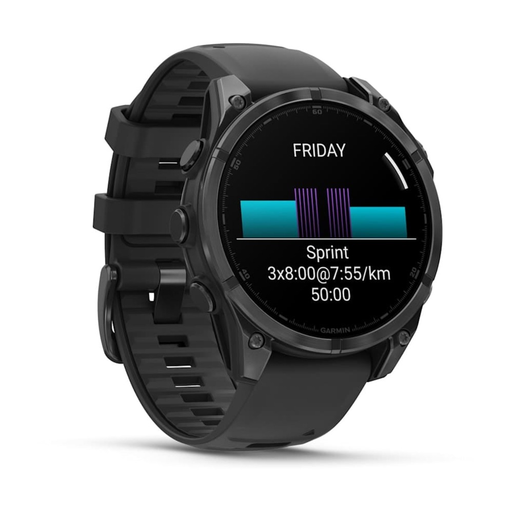 Часы Garmin FENIX 8 47mm Amoled Sapphire Titanium Carbon Gray Silicone Band картинка 7