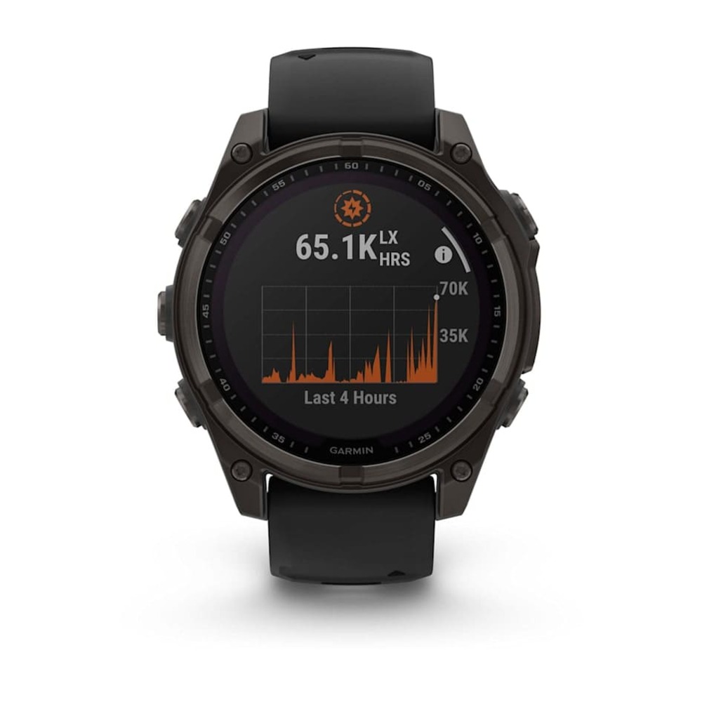 Часы Garmin FENIX 8 47mm Solar Sapphire Carbon Gray DLC Titanium with Amp Yellow/Graphite Silicone Band картинка 6