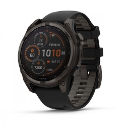 Часы Garmin FENIX 8 47mm Solar Sapphire Carbon Gray DLC Titanium with Amp Yellow/Graphite Silicone Band