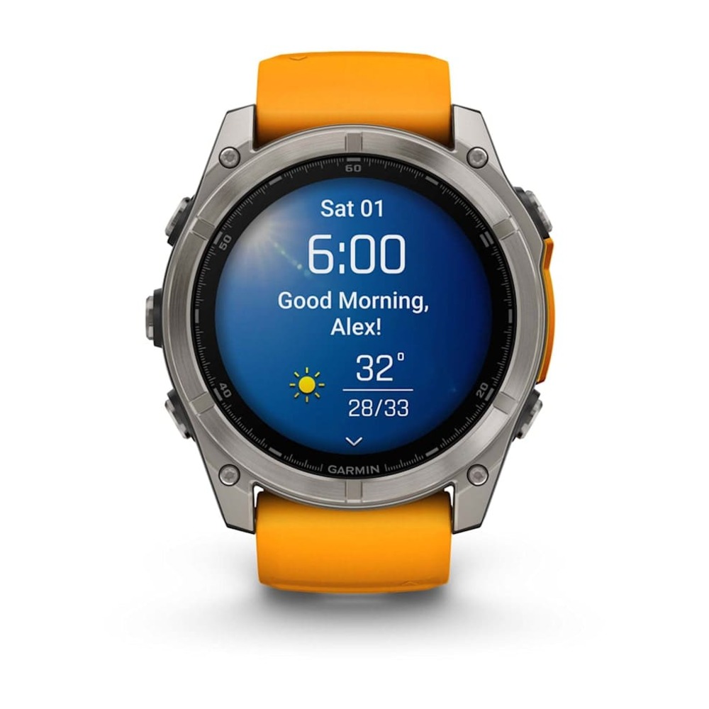 Часы Garmin FENIX 8 51mm Amoled Sapphire Titanium with Spark Orange/Grapphite Silicone Band картинка 6