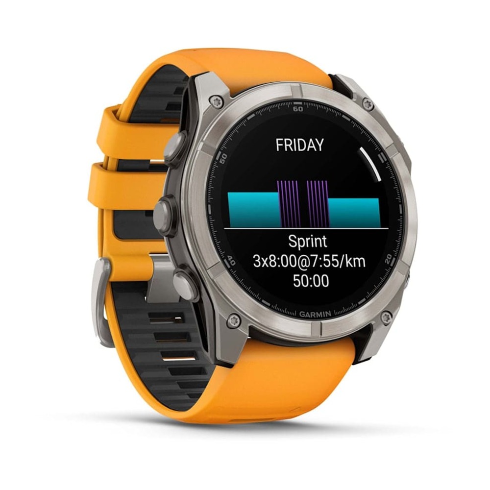 Часы Garmin FENIX 8 51mm Amoled Sapphire Titanium with Spark Orange/Grapphite Silicone Band картинка 7