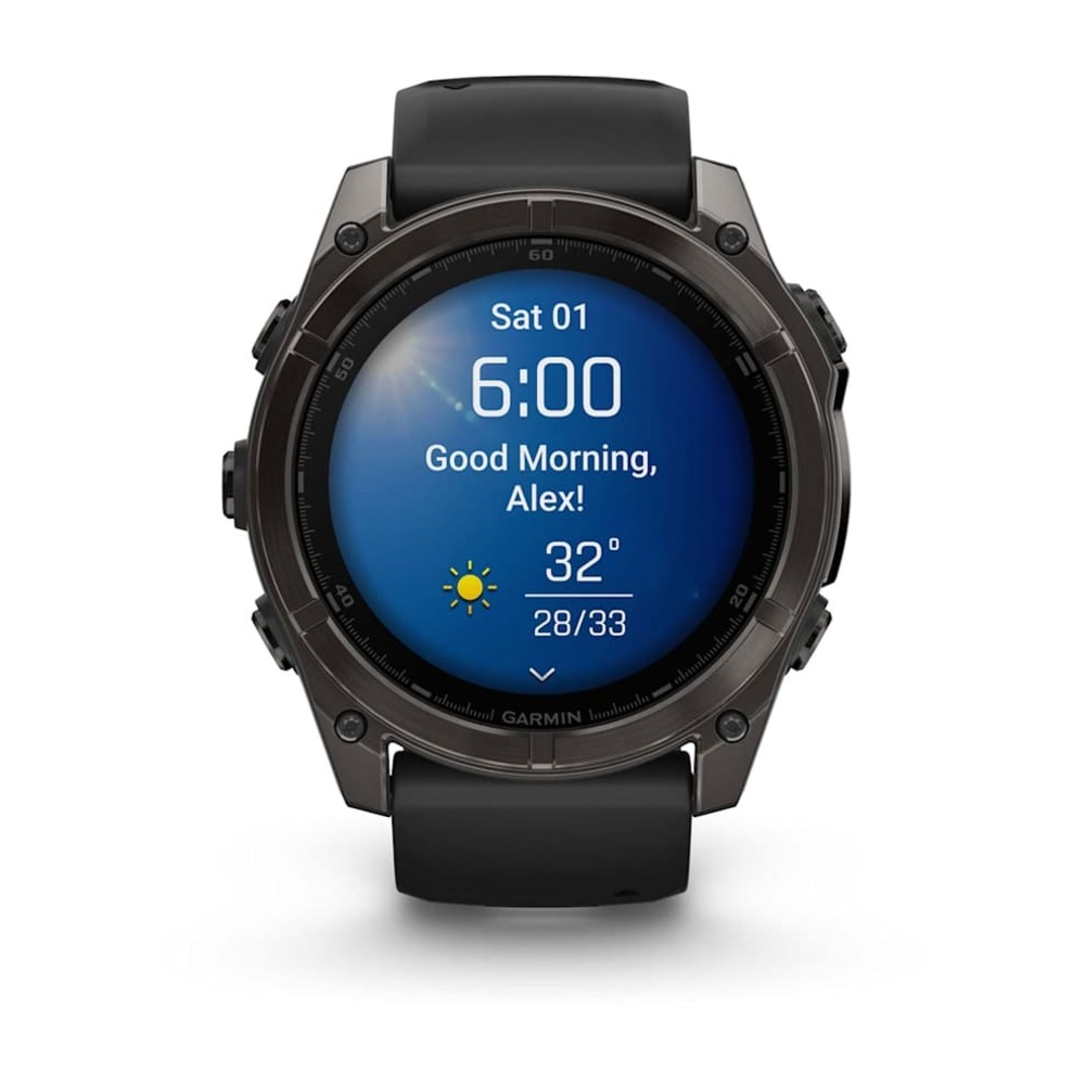 Часы Garmin FENIX 8 51mm Amoled Sapphire Carbon Gray DLC Titanium with Black/Pebble Gray Silicone картинка 6