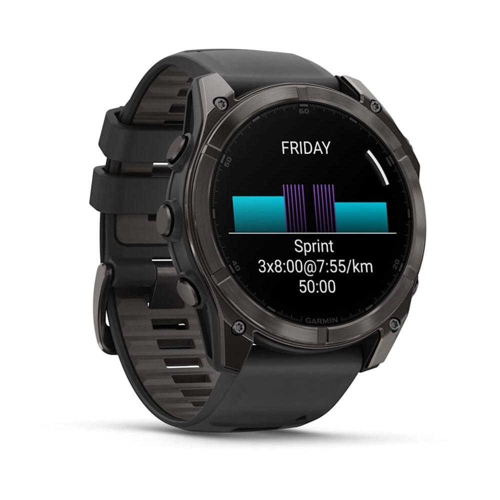 Часы Garmin FENIX 8 51mm Amoled Sapphire Carbon Gray DLC Titanium with Black/Pebble Gray Silicone картинка 7