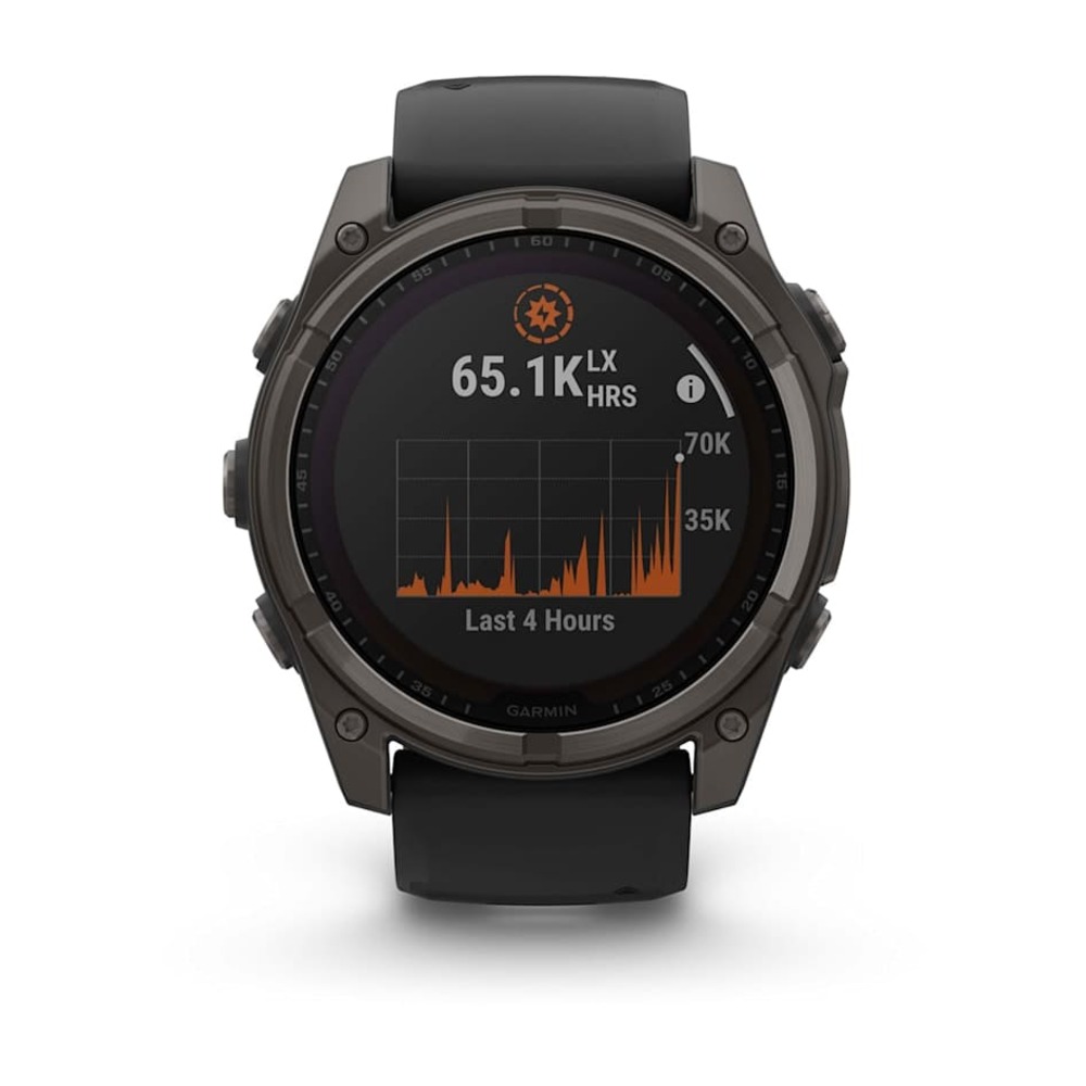 Часы Garmin FENIX 8 51mm Solar Sapphire Carbon Gray DLC Titanium with Amp Yellow/Graphite Silicone Band картинка 6