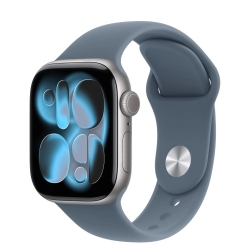 Apple Watch Series 11 42mm Space Gray Aluminum Case with Anchor Blue Sport Band