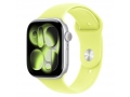 Apple Watch Series 11 46mm Silver Aluminum Case with Neon Yellow Sport Band слайд 1