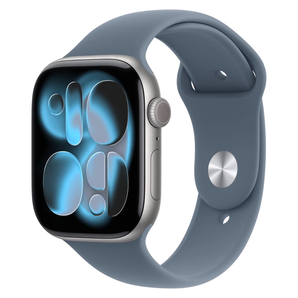 Apple Watch Series 11 46mm Space Gray Aluminum Case with Anchor Blue Sport Band картинка 1