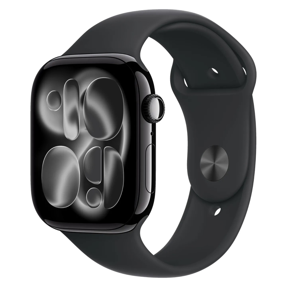 Apple Watch Series 11 46mm Jet Black Aluminum Case with Black Sport Band картинка 1