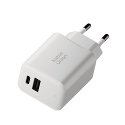 Адаптер питания, Native Union Fast GaN 45W, USB-C/USB-A, белый