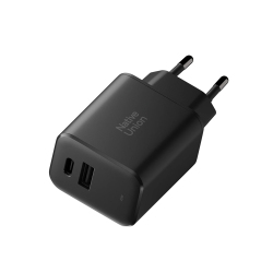 Адаптер питания, Native Union Fast GaN 45W, USB-C/USB-A, черный