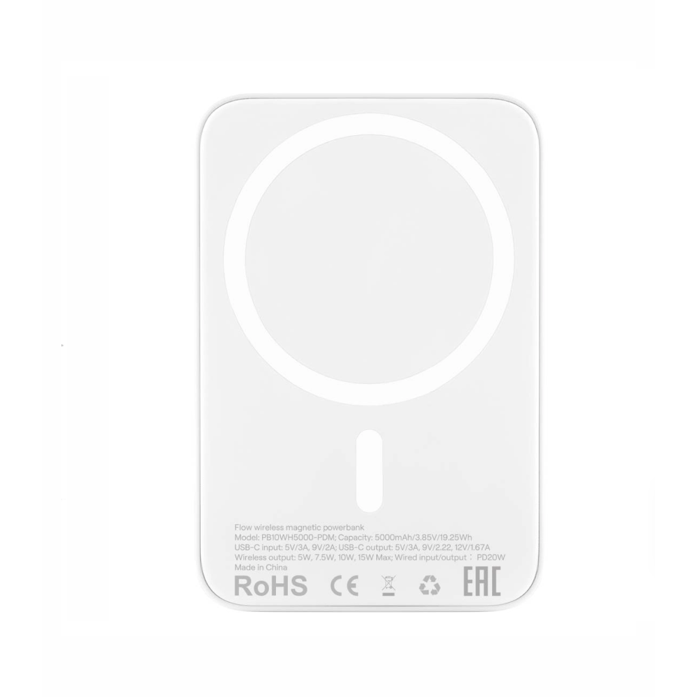 PowerBank uBear Flow Magnetic 5000mAh, белый картинка 2