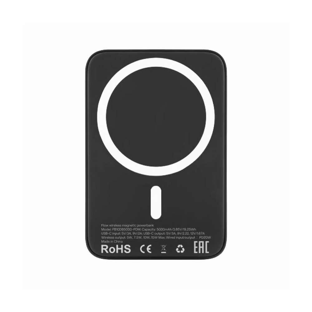 PowerBank uBear Flow Magnetic 5000mAh, черный картинка 2