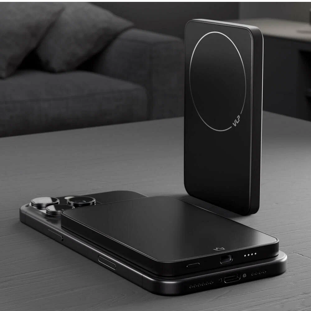 Внешний аккумулятор VLP Diamond Energy MagSafe, Qi2, 5000mAh, USB-C, черный картинка 3
